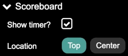 Selections for timer configuration on the scoreboard
