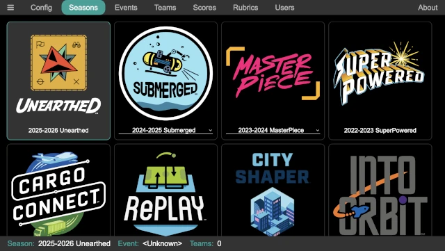 The Seasons panel, showing all the seasons